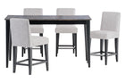 Gourmet Shadow Counter Table + 4 Stools